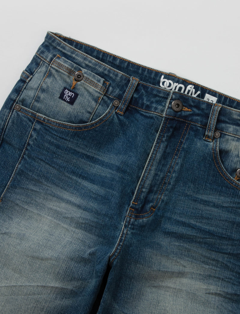 Double Fly Denim Short
