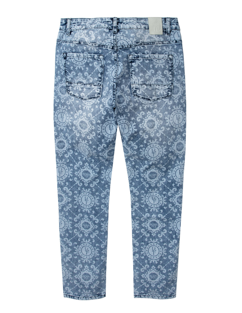 Born Fly Discharge Print Denim Pant