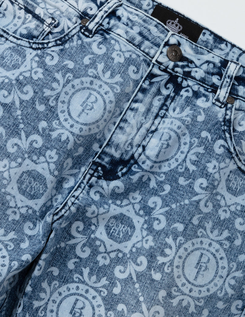 Born Fly Discharge Print Denim Pant