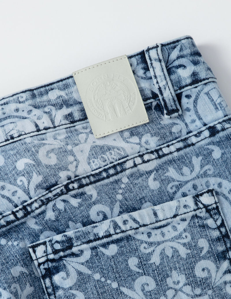 Born Fly Discharge Print Denim Pant